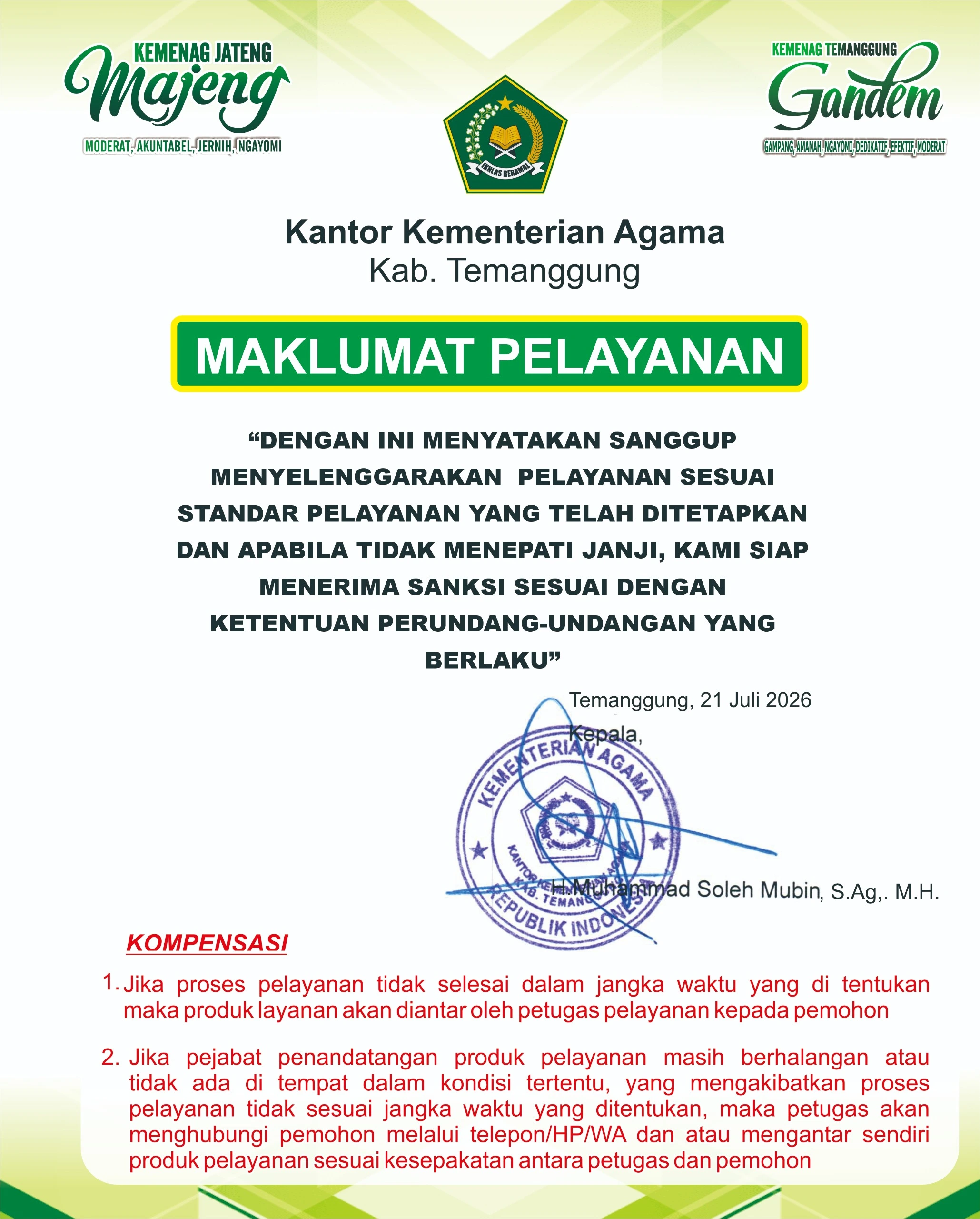 Maklumat Pelayanan